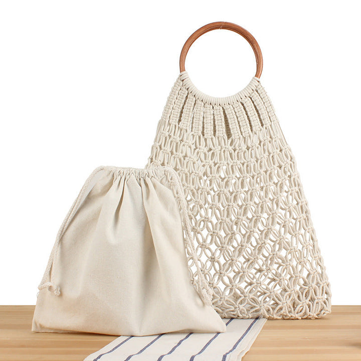 Tote bag with braided net design and practical inner bag Kalsten