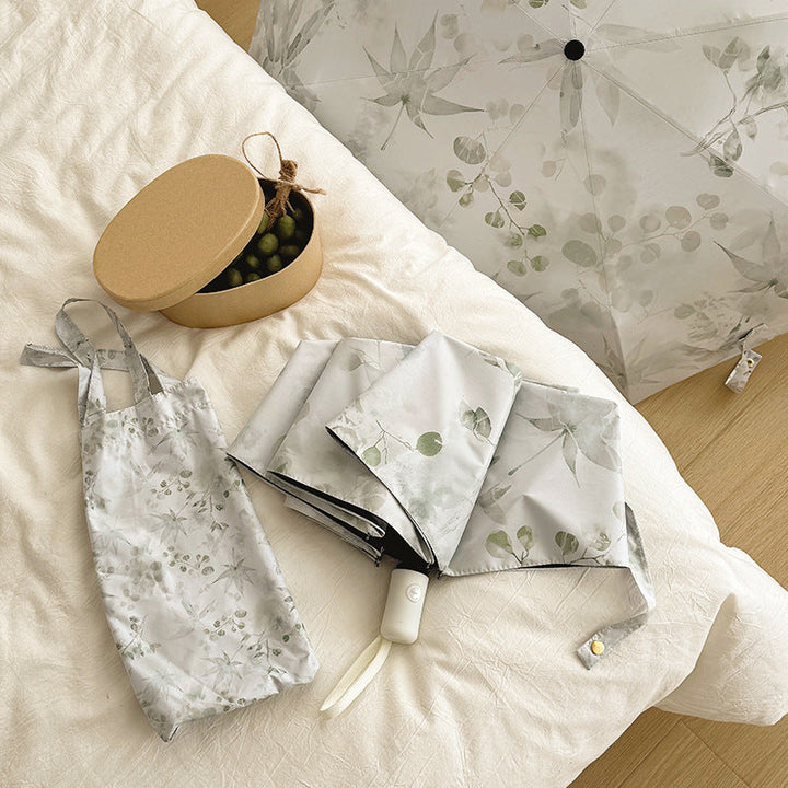 Women's Foldable Umbrella with Elegant Botanical Pattern Kalsten