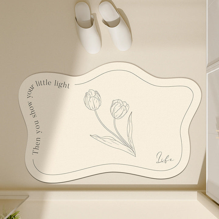 Floral-Inspired Decorative Bath Mat Kalsten
