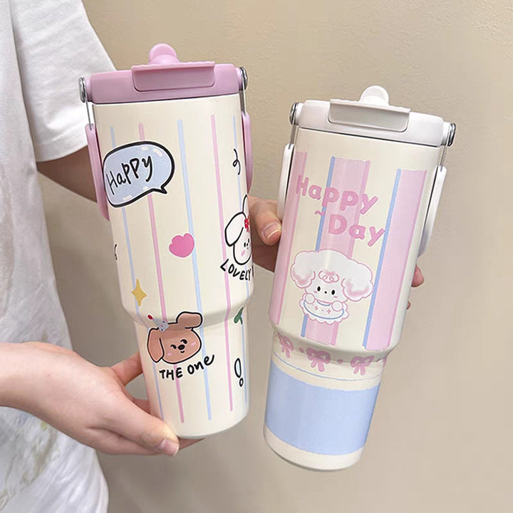 Ladies drinking cup with funny design and integrated straw Kalsten