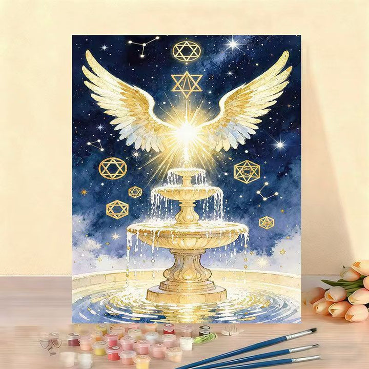 DIY Watercolor Fountain Paint by Numbers Kit Kalsten