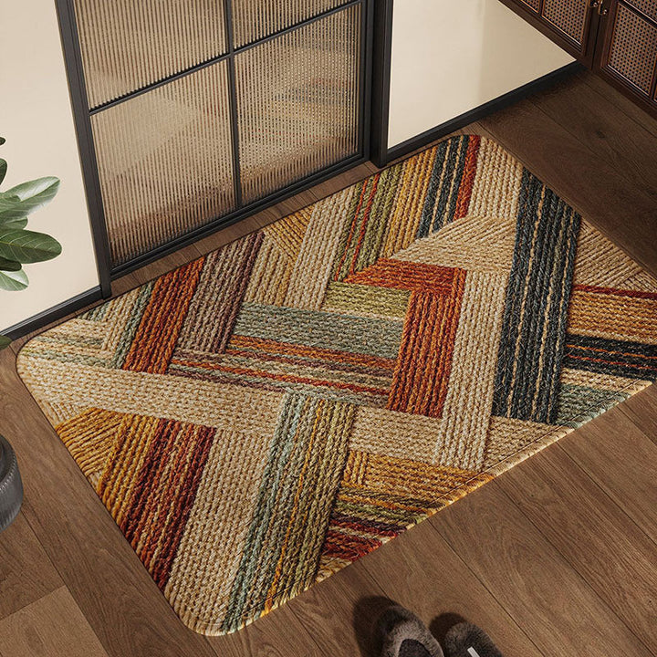 Textured Patchwork Area Rug