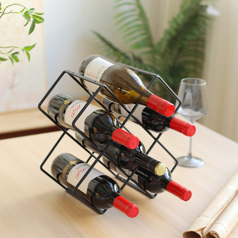 Unisex wine rack made of black metal Kalsten