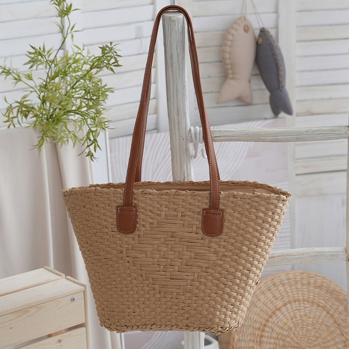 Elegant basket bag with high-quality leather handles Kalsten