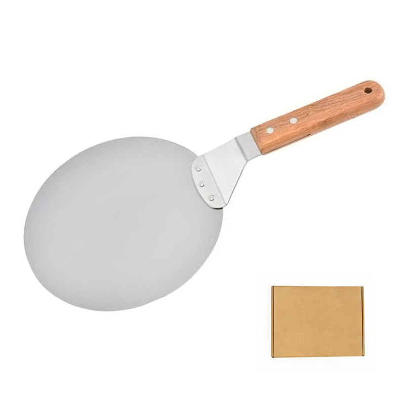 thin stainless steel round pizza peel with wooden handle Kalsten