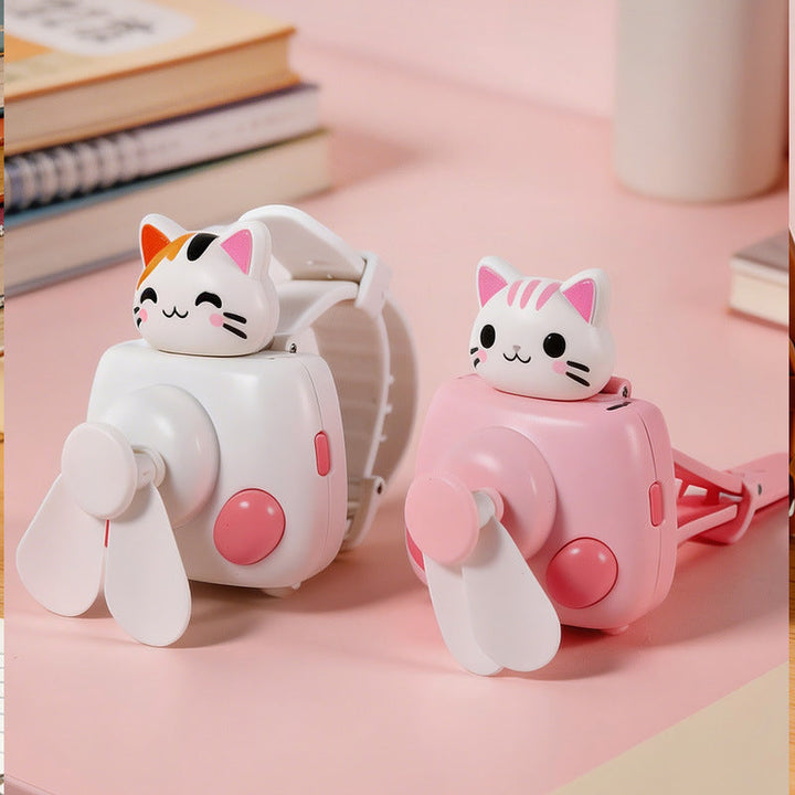 Ladies hand fan with cat design Kalsten
