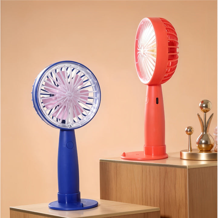 Women's portable USB hand fan with flexible tilt mechanism and ergonomic handle Kalsten