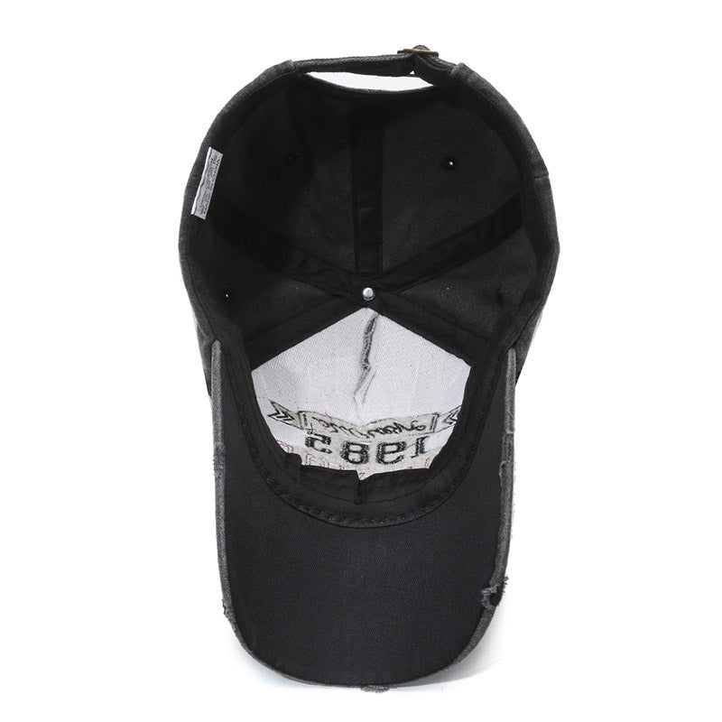 Men's Distressed Cotton Graphic Baseball Cap Kalsten
