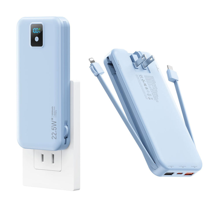 Power bank with digital LCD display and integrated charger Kalsten