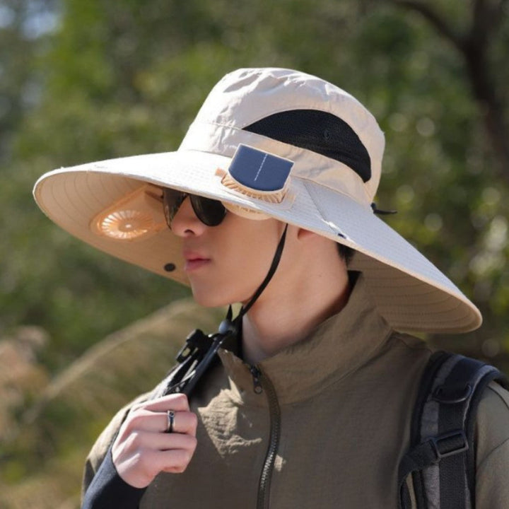 tactical fishing hat with wide brim, mesh ventilation and adjustable chin strap Kalsten
