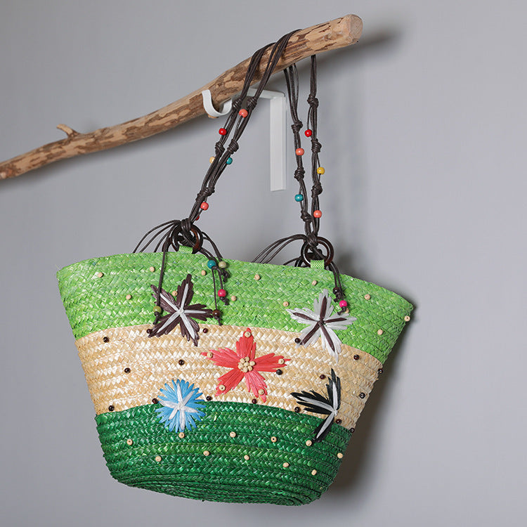 Beach bag with colorful flower pattern Kalsten