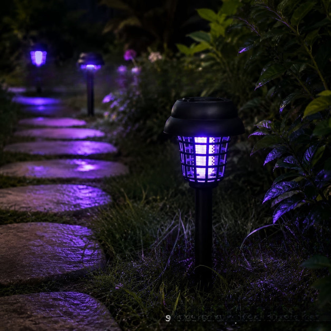Solar Powered UV Insect Zapper Garden Stake With Integrated Solar Panel And Dusk To Dawn Sensor Kalsten