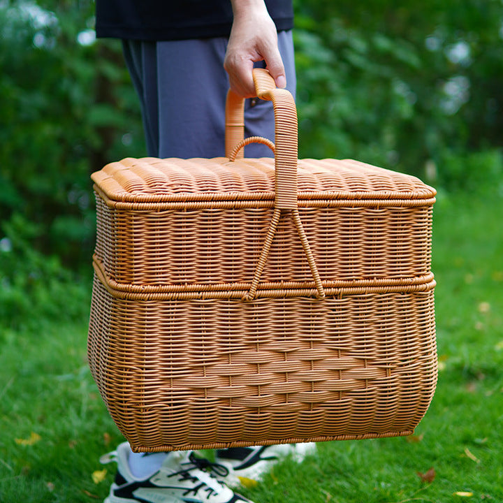 Ladies decorative laundry basket with lid and handle Kalsten