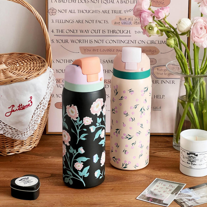 Ladies Insulated Water Bottle with Floral Design Kalsten