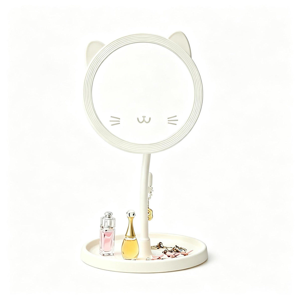 Cute Cat-Themed Desk Mirror