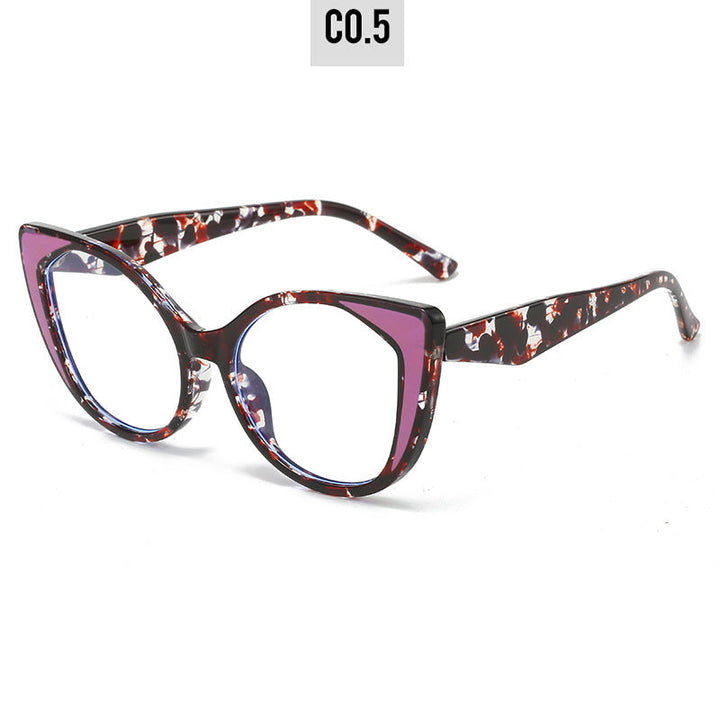 Women's Cat-Eye Glasses with Floral Design and Adjustable Nose Bridge Kalsten