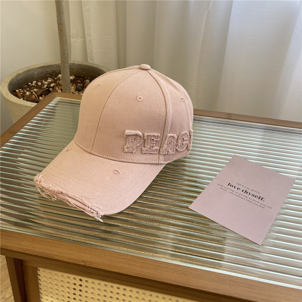 Women's Distressed Graphic Peace Baseball Cap Kalsten