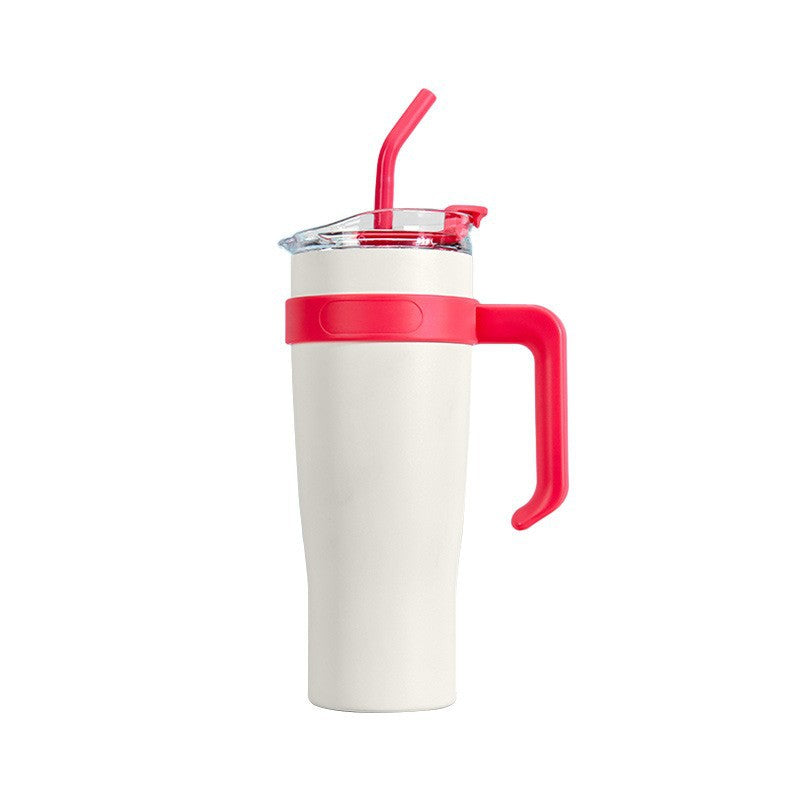 Women's insulated cup with straw and ergonomic handle Kalsten