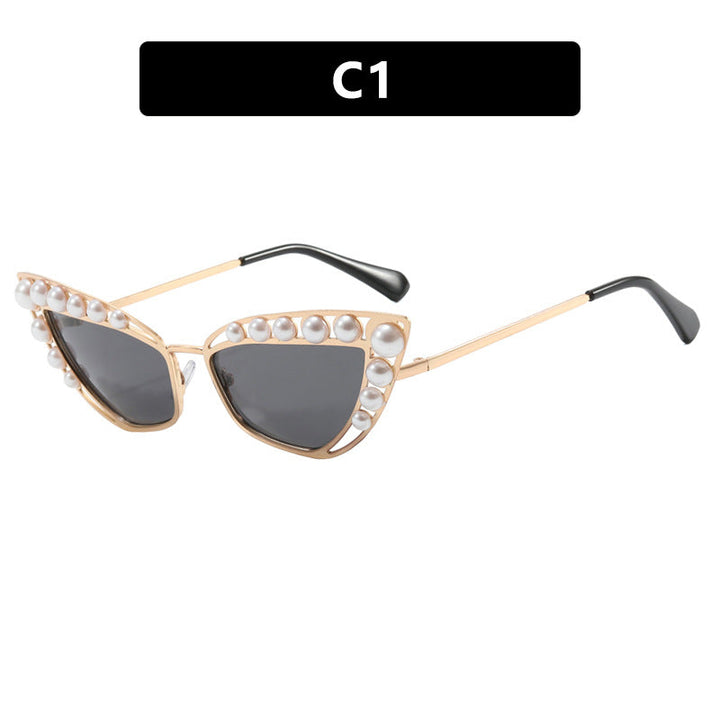 Ladies Cat-Eye Sunglasses with Exclusive Pearl Tip Frame Kalsten