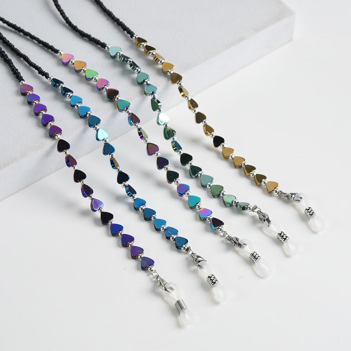 Heart-Shaped Beaded Eyewear Chain kalsten