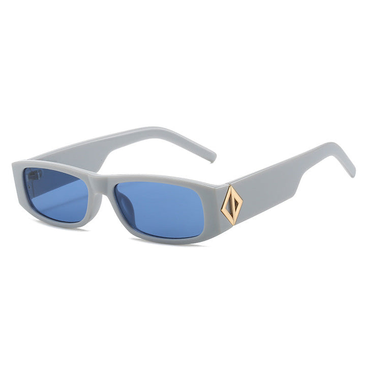 Ladies fashionable sunglasses with asymmetrical frame and gold-colored details Kalsten