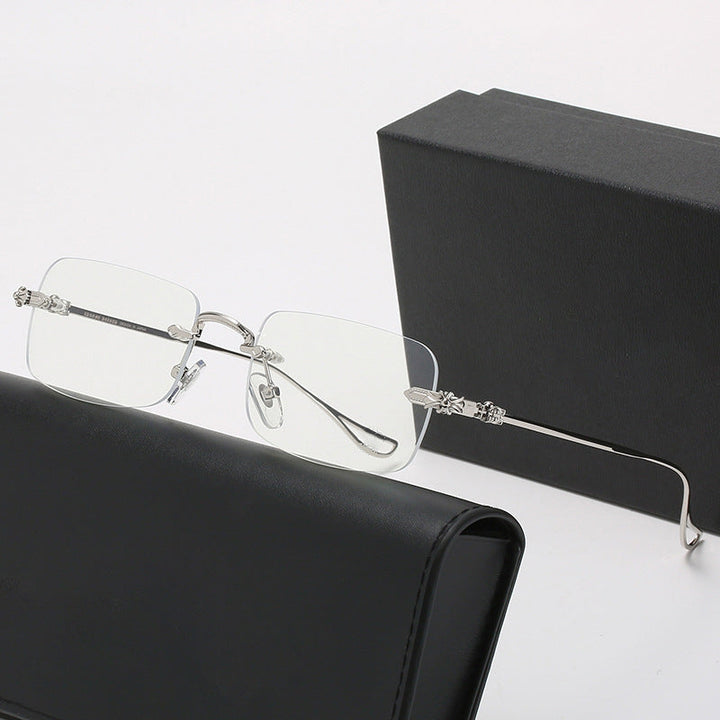 Ladies fashionable correction glasses with elegant square frame and decorated temples Kalsten