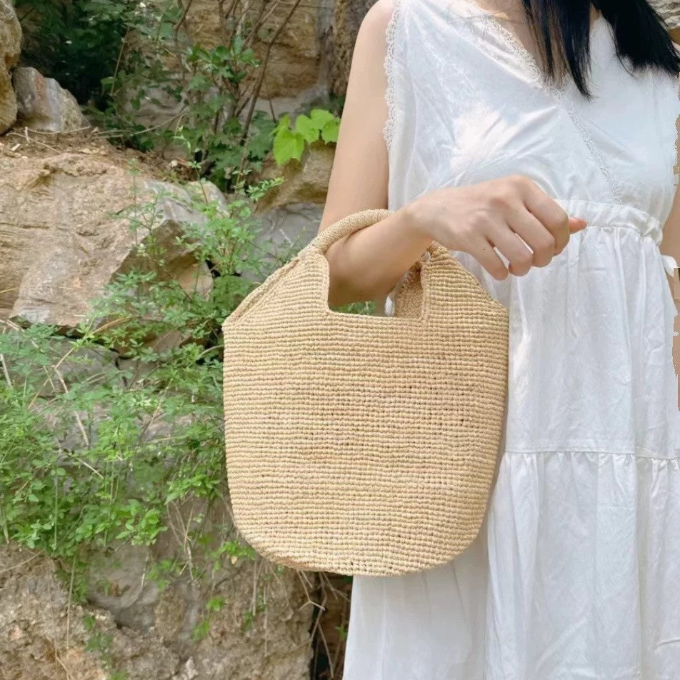 Handcrafted straw bag with modern accents Kalsten