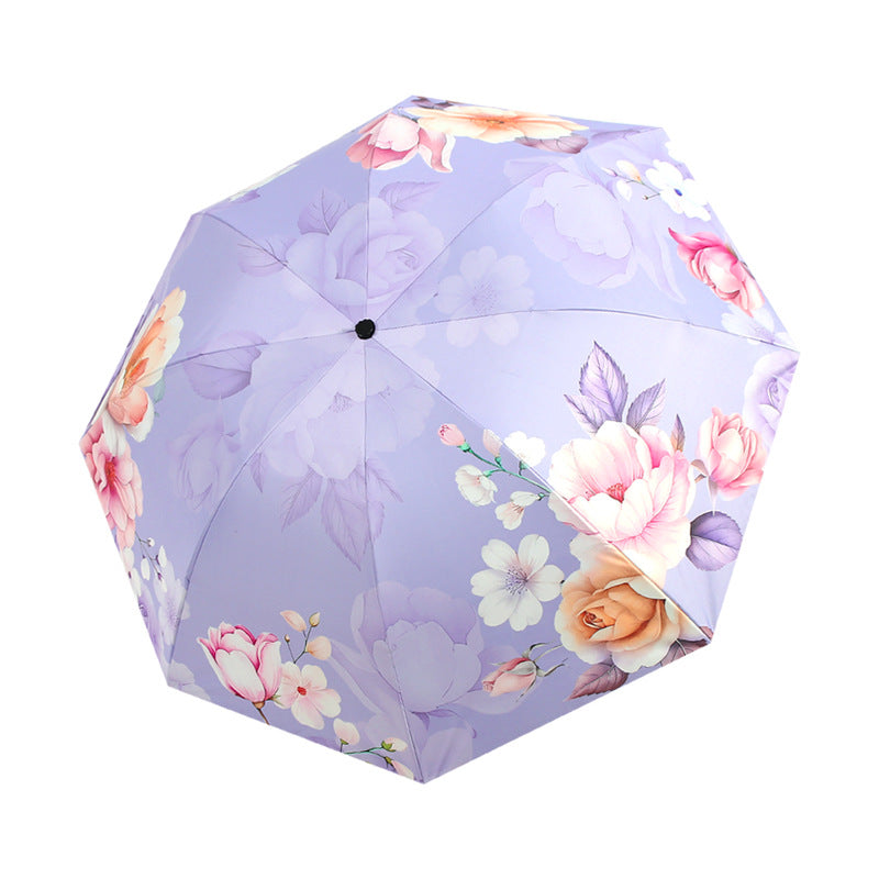Ladies Folding Umbrella with Elegant Floral Design Kalsten