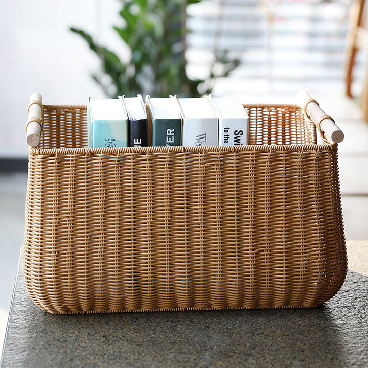 Large Handwoven Storage Basket with Ergonomic Handles Kalsten