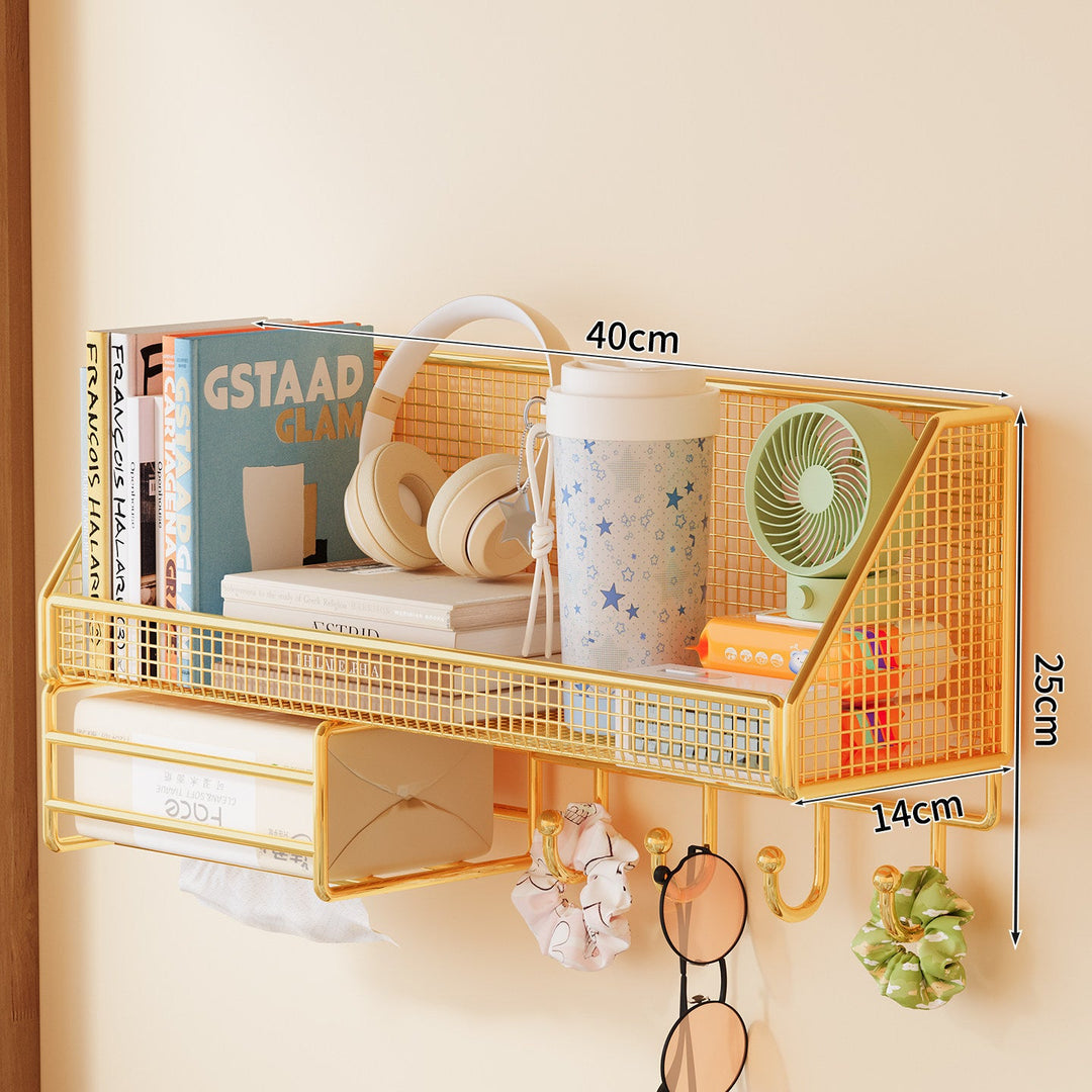 Wall-Mounted Mesh Storage Shelf Kalsten