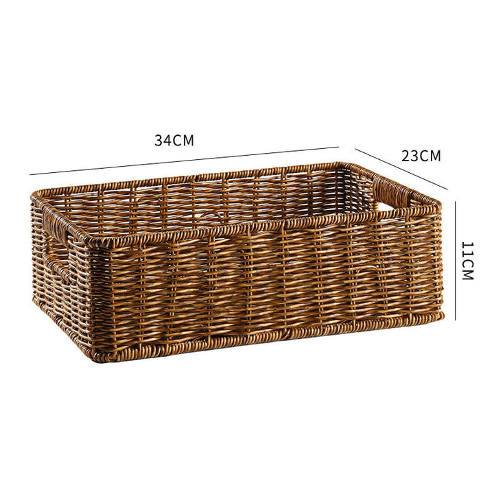 Handcrafted Large Rectangular Wicker Storage Basket Kalsten