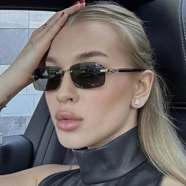 Women's sunglasses with elegant metal frame and stylish wood details Kalsten