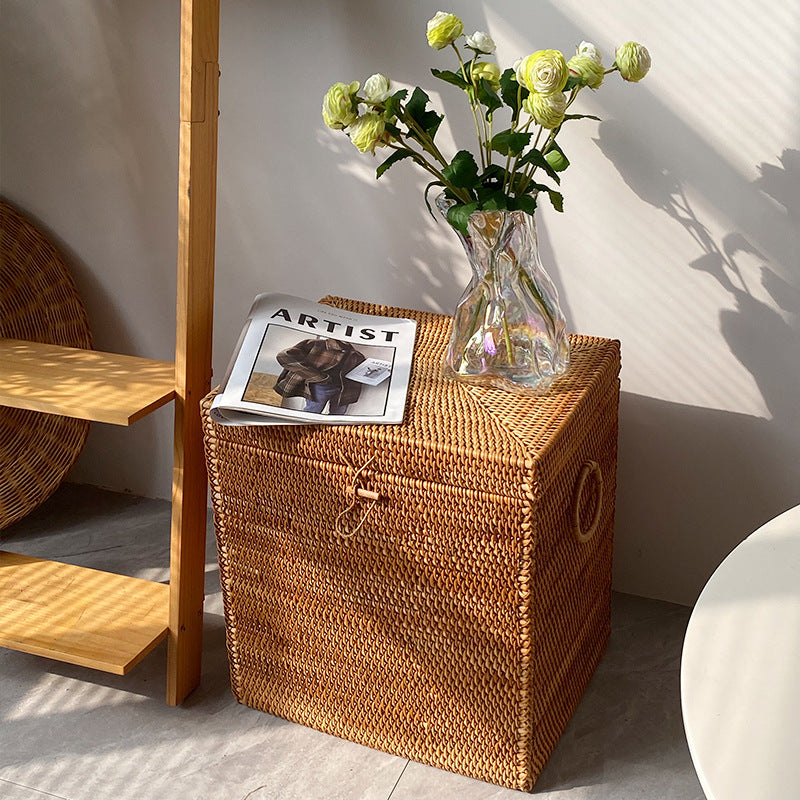 Ladies stylish storage box made of woven natural material Kalsten
