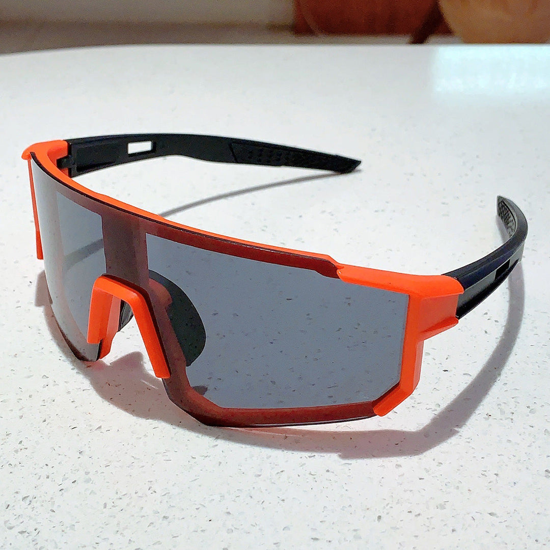 Unisex nan sporty shield sunglasses with continuous mirror lens and adjustable nose bridge Kalsten