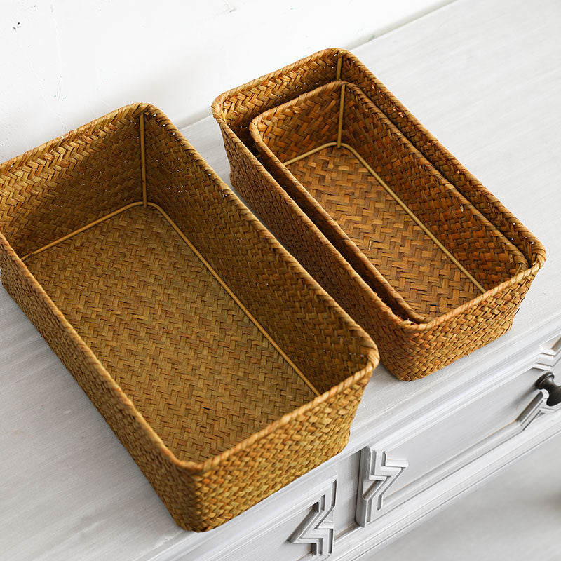 Unisex Rectangular Storage Basket made of Natural Wicker Kalsten