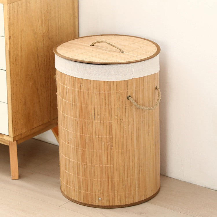Laundry basket made of natural bamboo by Acalora