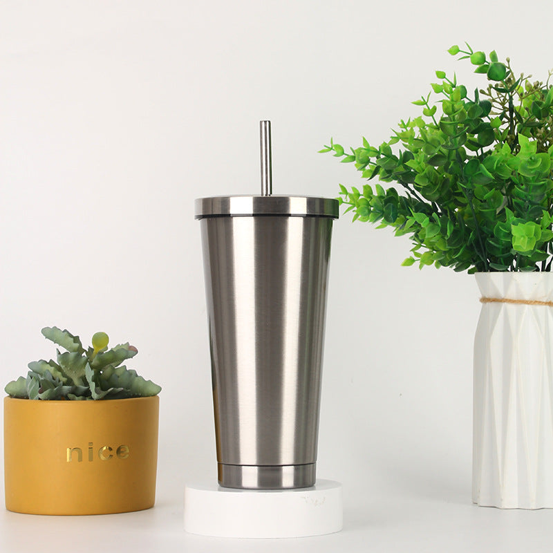 Women's stainless steel drinking cup with straw Kalsten