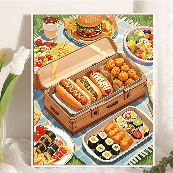 Picnic-Themed Food Illustration Wall Art Kalsten