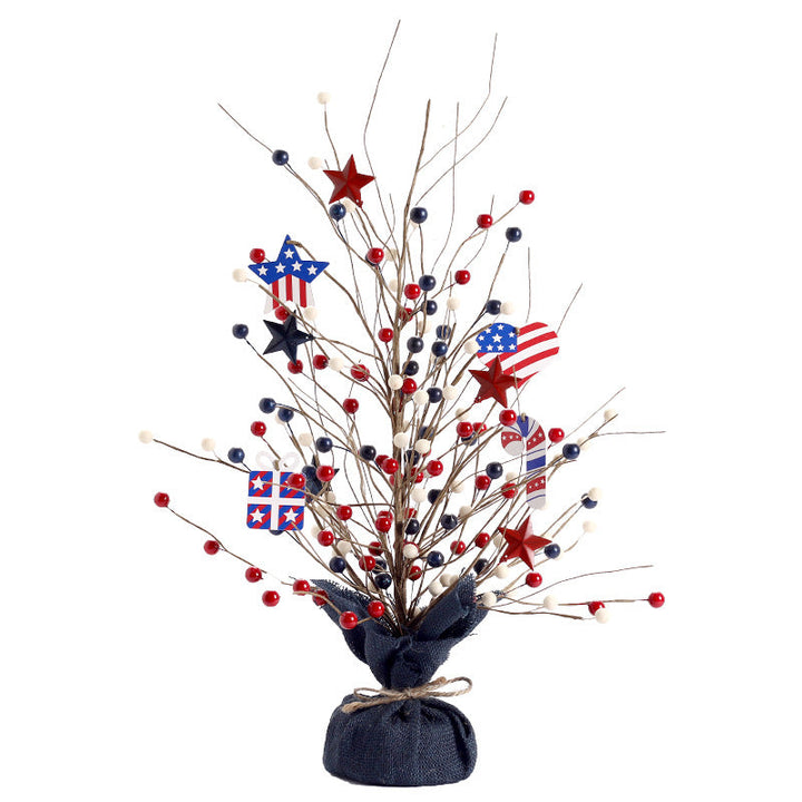 Unisex rustic table arrangement with star and berry branches as focal decoration Kalsten