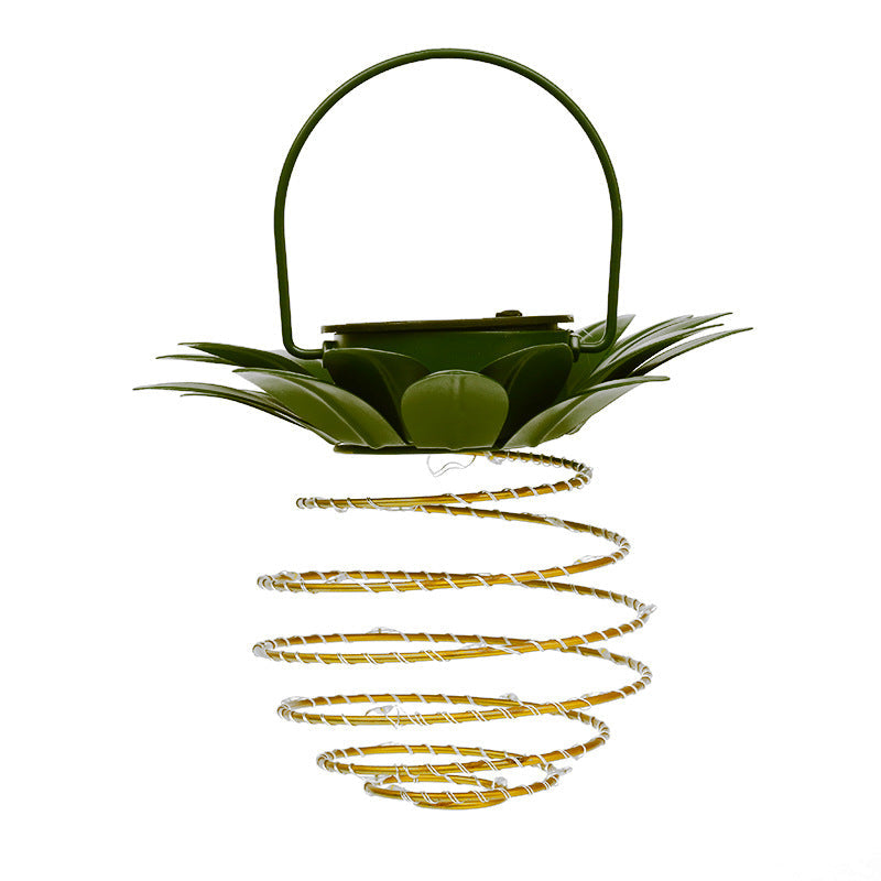 Spiral Pendant LED Hanging Planter Lamp With Faux Tropical Leaf Topper Kalsten