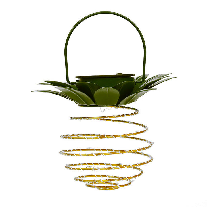 Spiral Pendant LED Hanging Planter Lamp With Faux Tropical Leaf Topper Kalsten