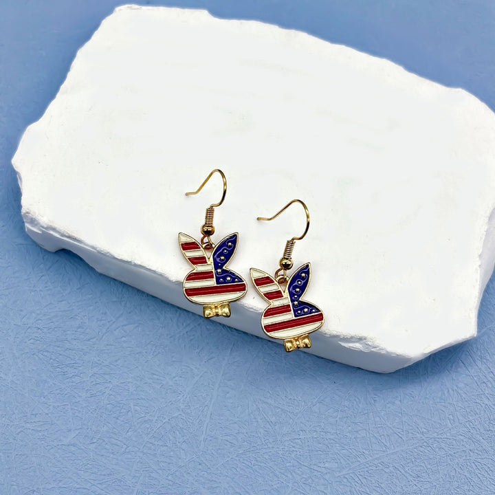 Women's nan long patriotic mesh tassel dangle earrings Kalsten