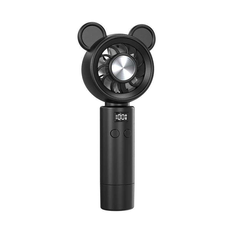 Unisex Portable Hand Fan in Cute Bear Design with Digital Display Kalsten
