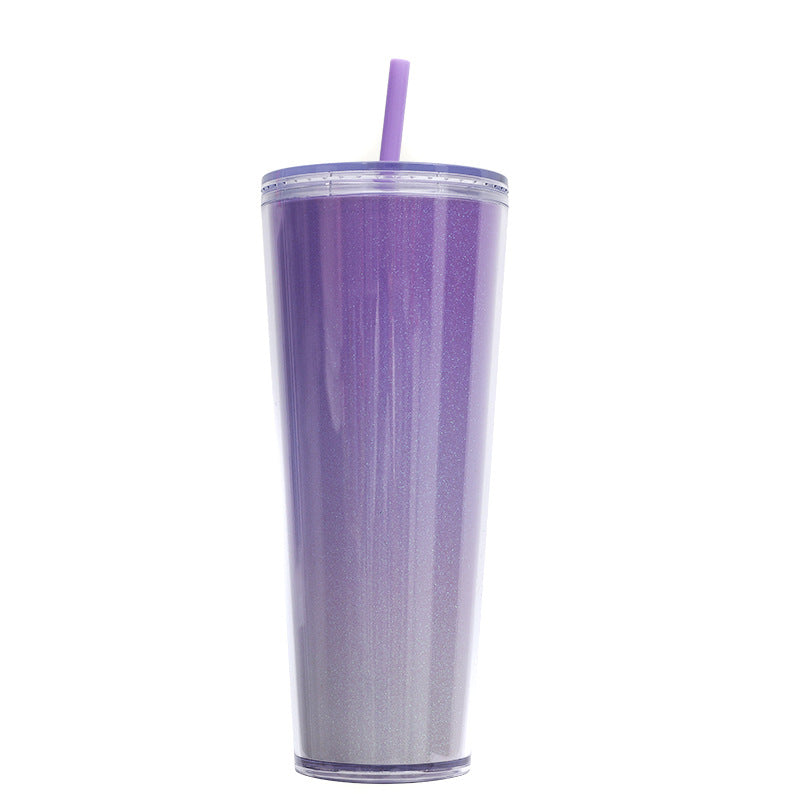 Women's Glittering Drinking Cup with Straw Kalsten