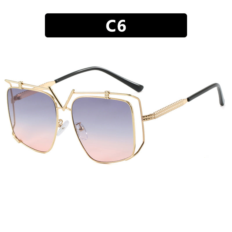 Women's futuristic oversized sunglasses with unique geometric frame Kalsten