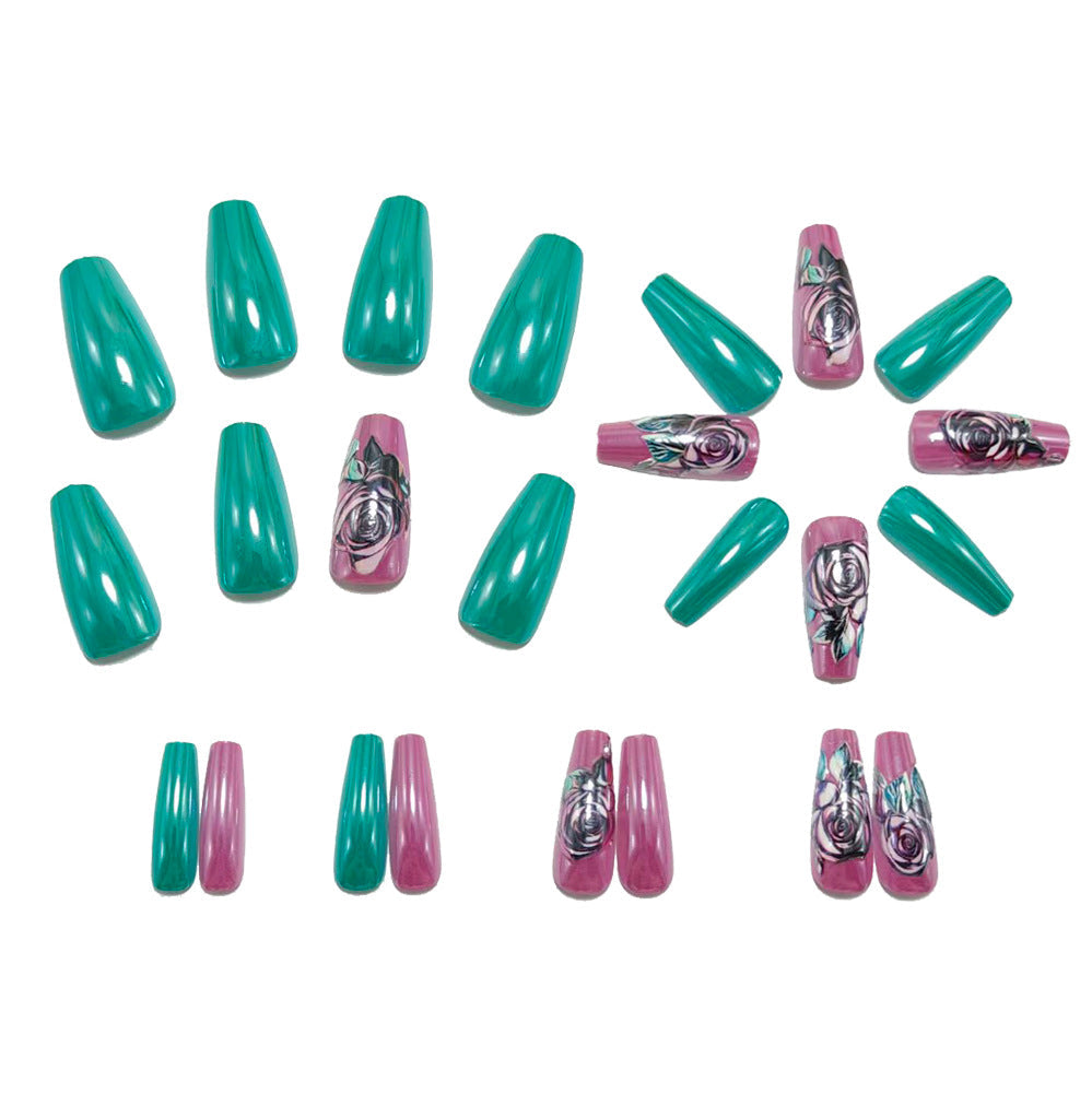 Artificial nails with elegant rose design Kalsten
