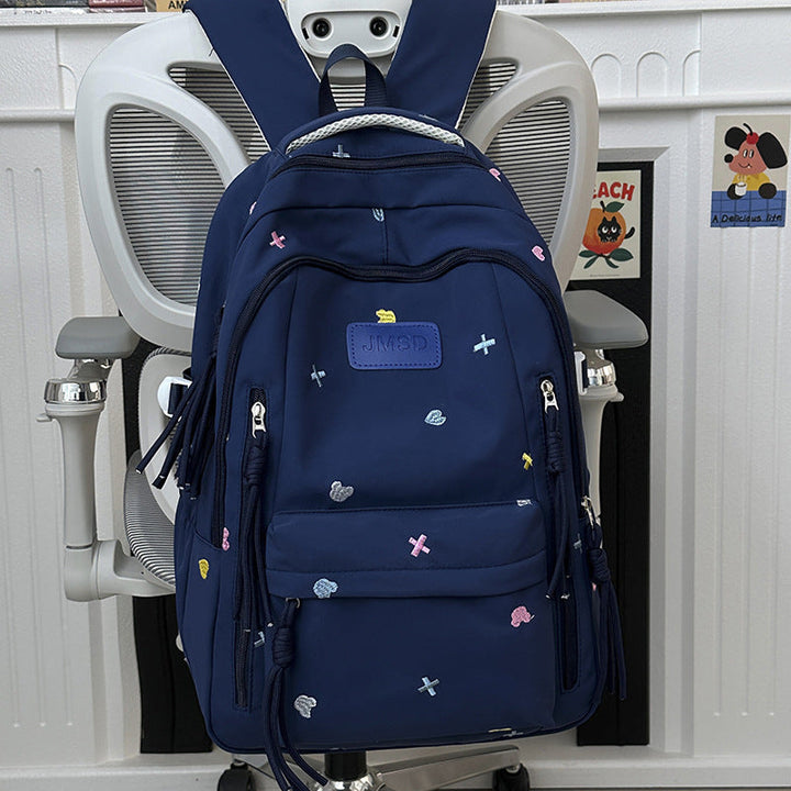 Adorable Embroidered Trendy School Backpack