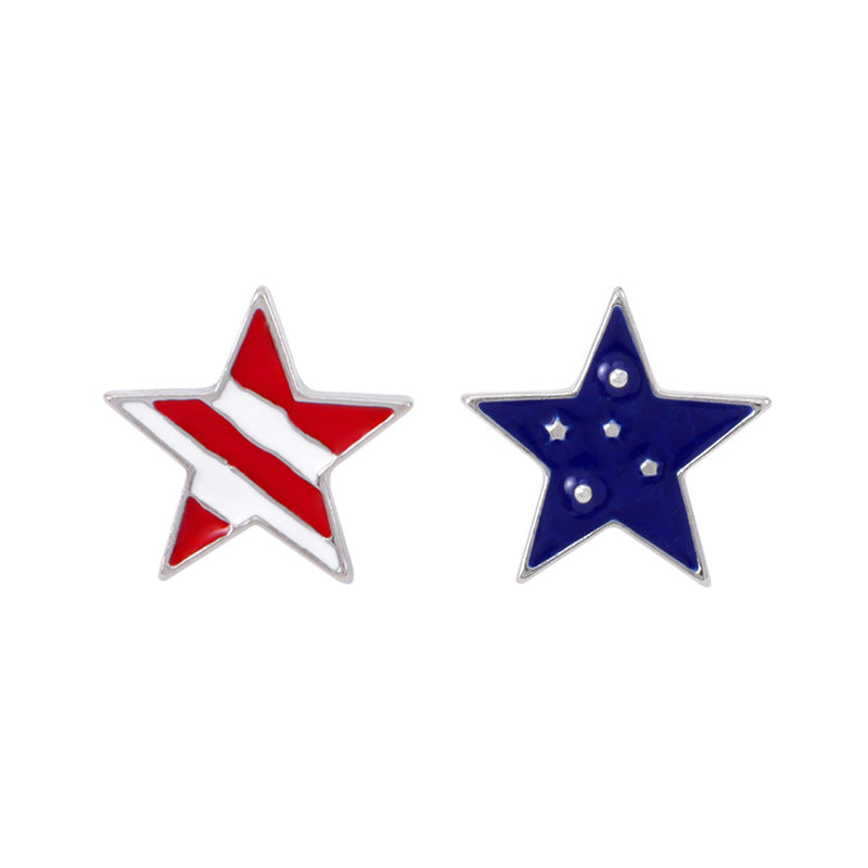 Women's long multi-layer star drop earrings with crystal embellishments and rhodium-plated alloy Kalsten