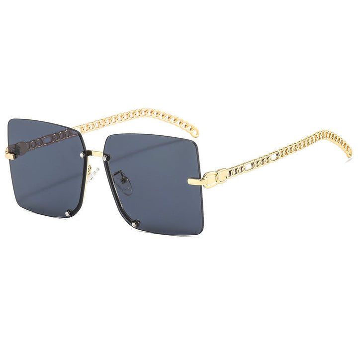 Women's fashionable sunglasses with luxurious chain arm and rectangular frame Kalsten