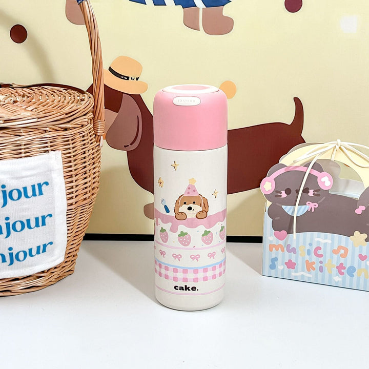 Insulated drinking bottle with sweet design and practical carrying strap Kalsten